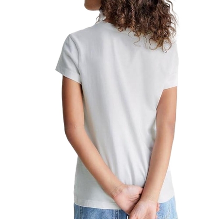 T-Shirt Blanc Fille Calvin Klein Jeans Micro