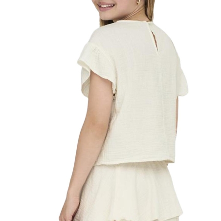 T-Shirt Blanc Fille Kids ONLY Kogthyra