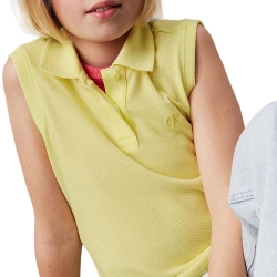 Polo Jaune Fille Calvin Klein Jeans Sleeve
