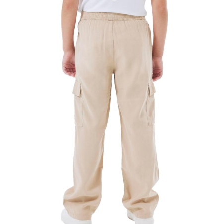 Pantalon en Toile Beige Fille Name it Wide Twill