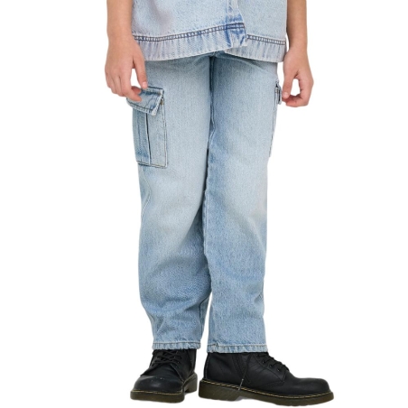 Jean Droit Cargo Bleu Clair Fille Kids ONLY Mony Wide
