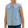 Blouse Bleu Fille Only Embroidery