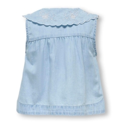 Blouse Bleu Fille Only Embroidery