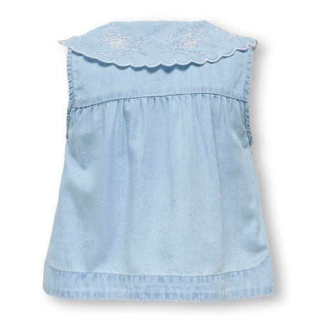 Blouse Bleu Fille Only Embroidery