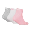 Lot de 3 Paires de Chaussettes Grises/Roses/Blanches Fille Puma Quarter