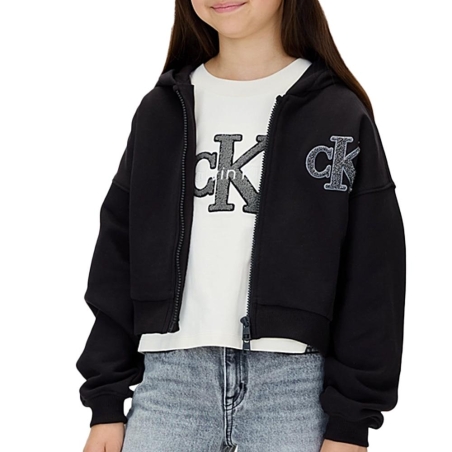 Sweat Noir Fille Calvin Klein Jeans Terry