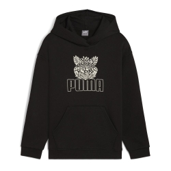 Sweat Capuche Noir Fille Puma Ess+ Tropicat