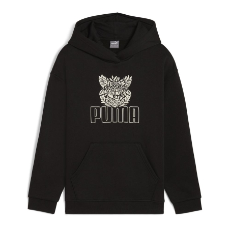 Sweat Capuche Noir Fille Puma Ess+ Tropicat