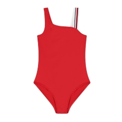 Maillot de Bain Rouge Fille Tommy Hilfiger One Shoulder