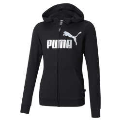 Sweat Zippé Noir Fille Puma Essential Logo Full