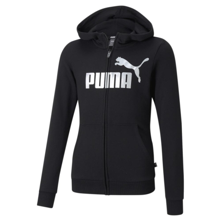 Sweat Zippé Noir Fille Puma Essential Logo Full