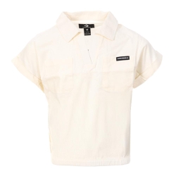 Polo Blanc Fille Converse Pocket