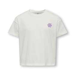 T-shirt Blanc Fille Kids Only Sun-veras Flower