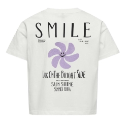 T-shirt Blanc Fille Kids Only Sun-veras Flower