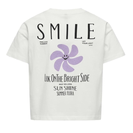 T-shirt Blanc Fille Kids Only Sun-veras Flower