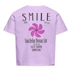T-shirt Mauve Fille Kids Only Sun-veras Flower