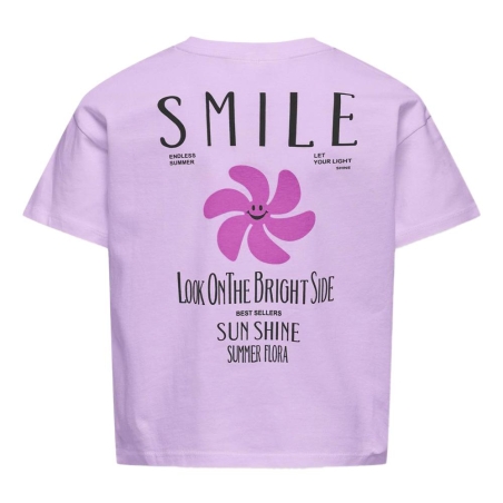 T-shirt Mauve Fille Kids Only Sun-veras Flower