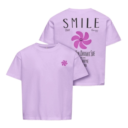 T-shirt Mauve Fille Kids Only Sun-veras Flower