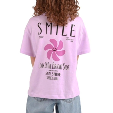 T-shirt Mauve Fille Kids Only Sun-veras Flower