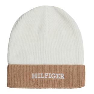 Bonnet Blanc/Marron Fille Tommy Hilfiger Beanie