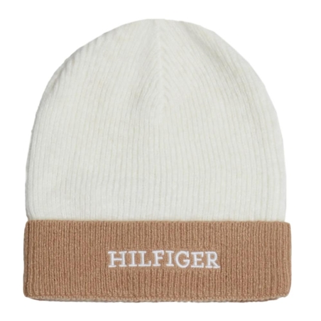 Bonnet Blanc/Marron Fille Tommy Hilfiger Beanie