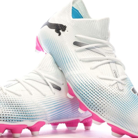 Chaussures de Football Blanc/Rose Garçon Puma Future 7 Match