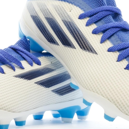 Chaussures de Football Blanche/Bleu Garçon Adidas X Speedflow.3 Mg J