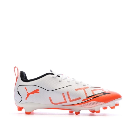 Chaussures de Foot Blanc/Orange Junior Puma Ultra 5 Play FG/AG