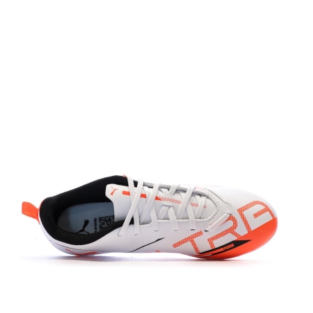 Chaussures de Foot Blanc/Orange Junior Puma Ultra 5 Play FG/AG