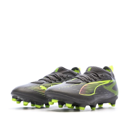 Chaussures de Foot Gris/Jaune Junior Puma Ultra 5 Match FG/AG