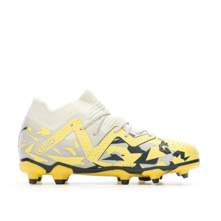 Chaussures de foot Gris/Jaune Enfant Puma Future Match FG