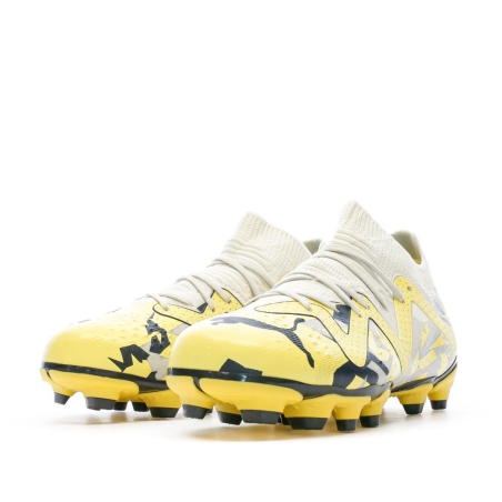 Chaussures de foot Gris/Jaune Enfant Puma Future Match FG