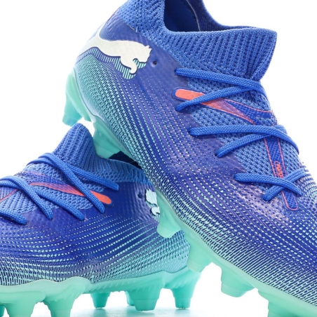 Chaussures de Foot Bleues Enfant Puma Future 7 Match FG/AG