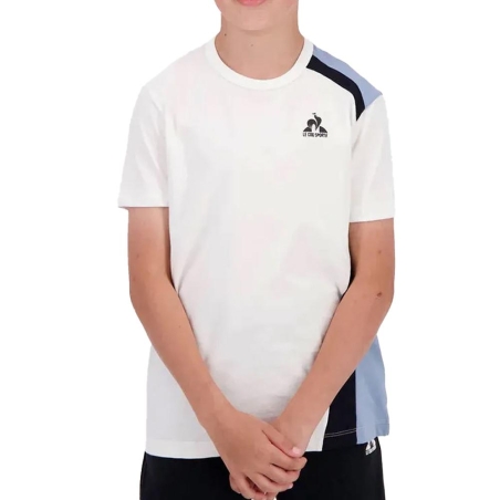 T-Shirt Blanc/Bleu Garçon Le Coq Sportif Graphique N°1