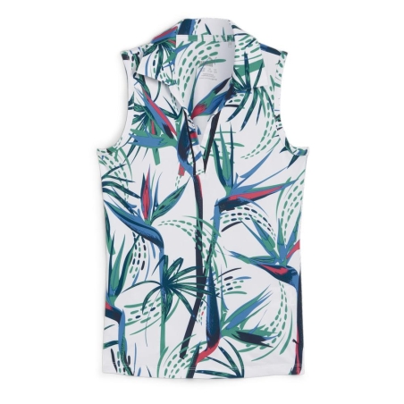 Polo de Golf Blanc/Vert Fille Puma Paradise