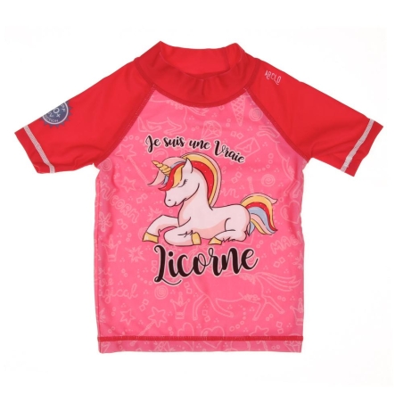 Lycra anti UV Rose Fille Arclo Licorne