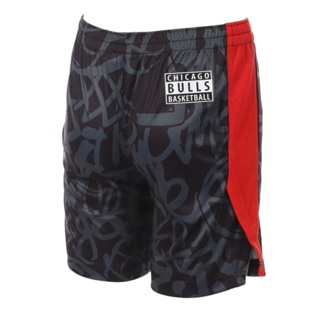 Short de Basketball Gris/Rouge Garçon NBA Chicago Bulls