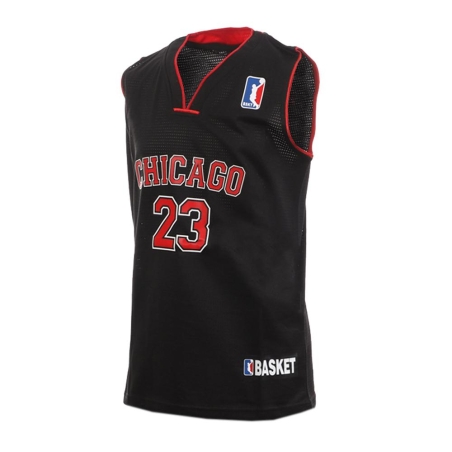 Chicago Bulls Maillot de basket Noir/Rouge Enfant Sport Zone