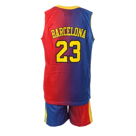 Barcelona Ensemble de basket Bleu/Rouge Enfant Sport Zone