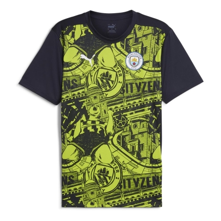 Manchester City Maillot Pré-Match Noir/Jaune Homme Puma