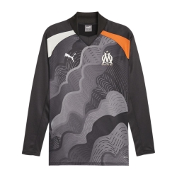 OM Maillot Prématch manches longues Gris Homme Puma 2023/24