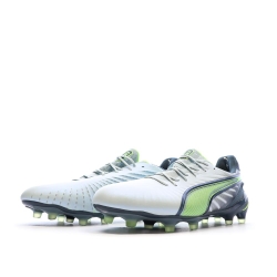 Chaussures de Foot Blanches/Noires/Vertes Homme Puma King Ultimate FG/AG