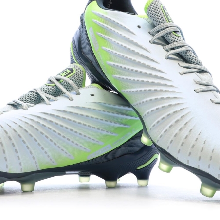 Chaussures de Foot Blanches/Noires/Vertes Homme Puma King Ultimate FG/AG