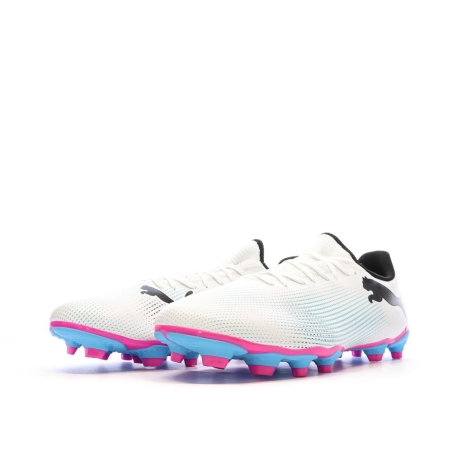 Chaussures de Football Blanc/Bleu Homme Puma Future 7 Play Fg/ag