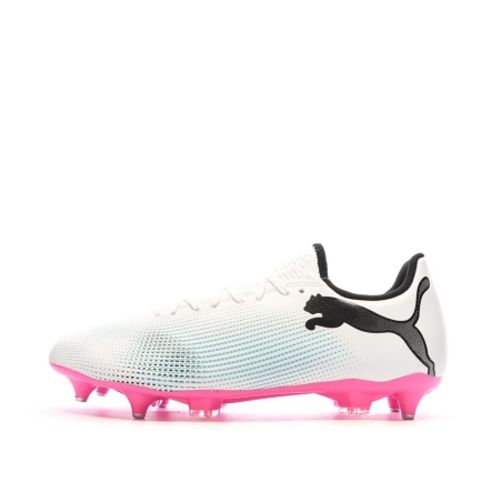 Chaussures de football Blanche/Noire/Rose Homme Puma Future 7 Play