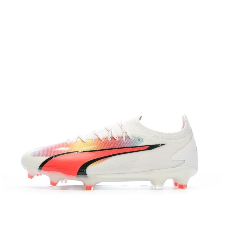 Chaussures de Football Blanches/Oranges Homme Puma Ultra Ultimate Fg/ag