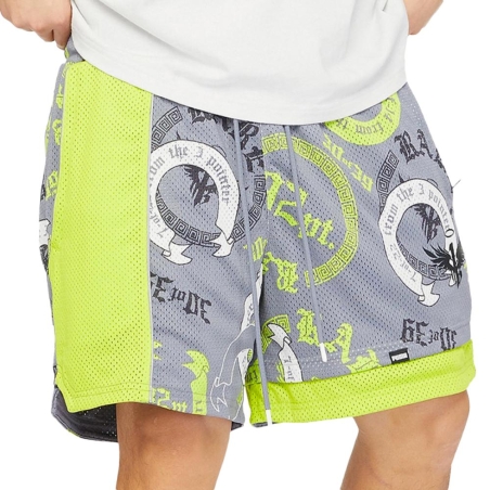 Short de Basketball Gris/Vert Homme Puma Melo Chino