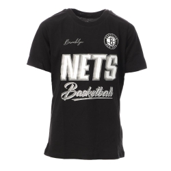 T-shirt Noir Chiné Garçon NBA Track BROOKLYN NETS