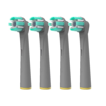 x4 Brossettes de Rechange Rotative Prodental Clean Action Gray