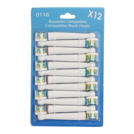 x12 Brossettes de Rechange Rotative Prodental Total Action